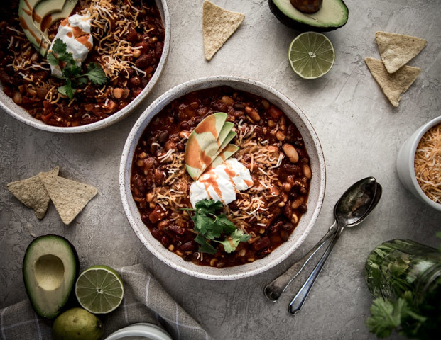 Slow Cooker Three-Bean Chili