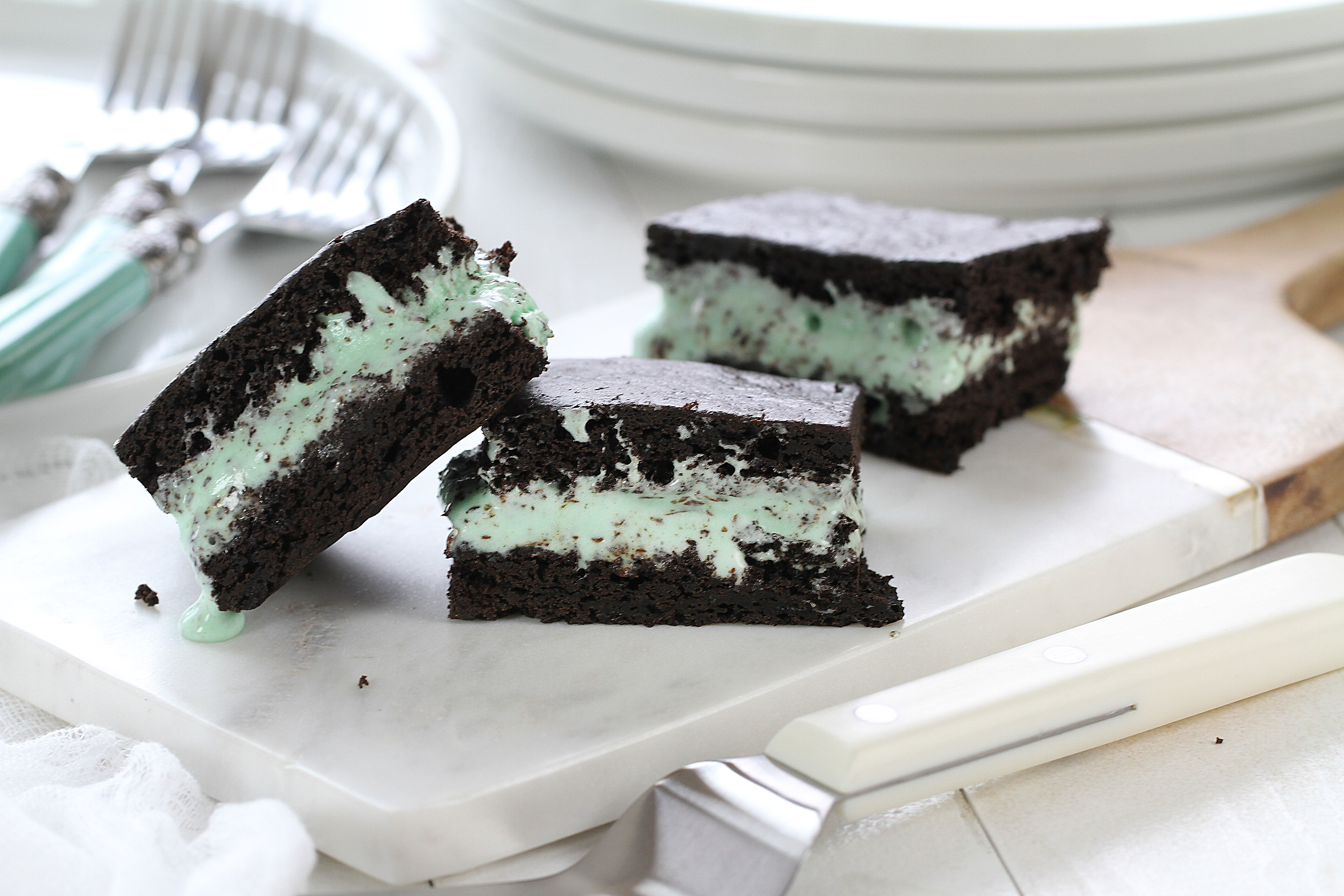 Mint Chocolate Chip Ice Cream Sandwiches