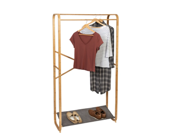 Honey-Can-Do-Bamboo-Canvas-Garment-Rack