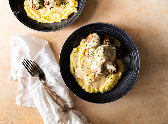 Swedish Meatballs with Gravy and Mashed Potatoes