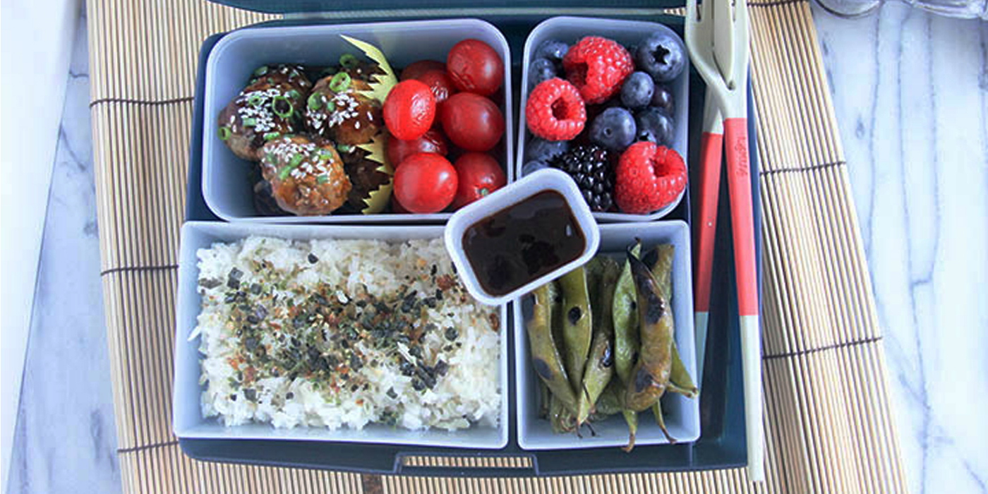 Teriyaki Meatballs Bento Box