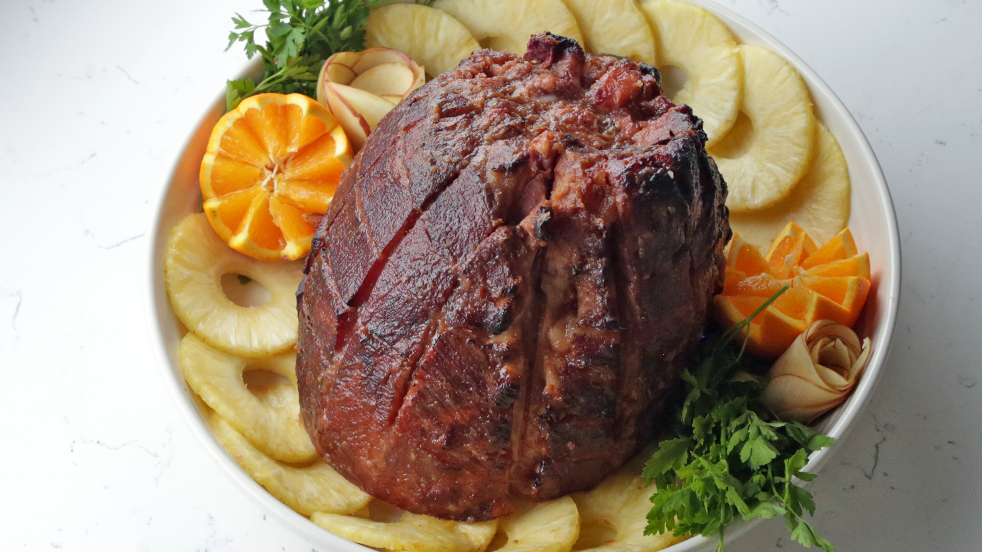 Rum & Pineapple Glazed Baked Ham Recipe